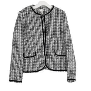 Women's Black and White Tweed Blazer